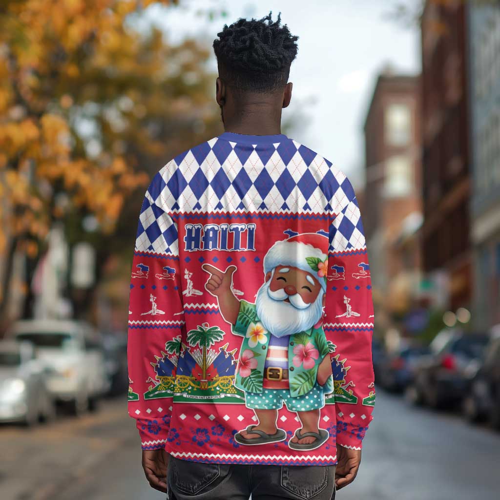 Afro Haiti Christmas Long Sleeve Shirt Haitian Santa Jwaye Nwel - African Pride