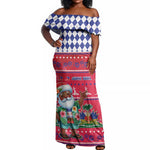 Afro Haiti Christmas Off Shoulder Maxi Dress Haitian Santa Jwaye Nwel - African Pride