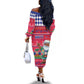 Afro Haiti Christmas Off The Shoulder Long Sleeve Dress Haitian Santa Jwaye Nwel - African Pride