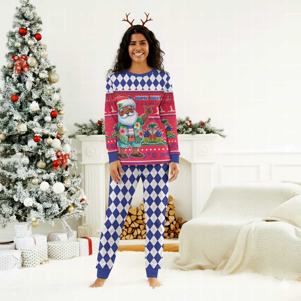 Afro Haiti Christmas Pajama Set Haitian Santa Jwaye Nwel - African Pride