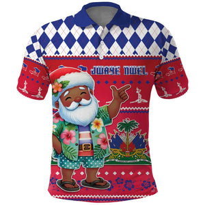 Afro Haiti Christmas Polo Shirt Haitian Santa Jwaye Nwel - African Pride