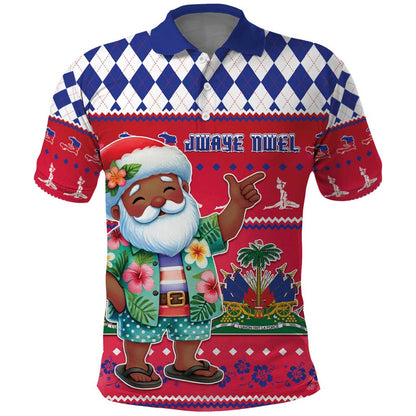 Afro Haiti Christmas Polo Shirt Haitian Santa Jwaye Nwel - African Pride
