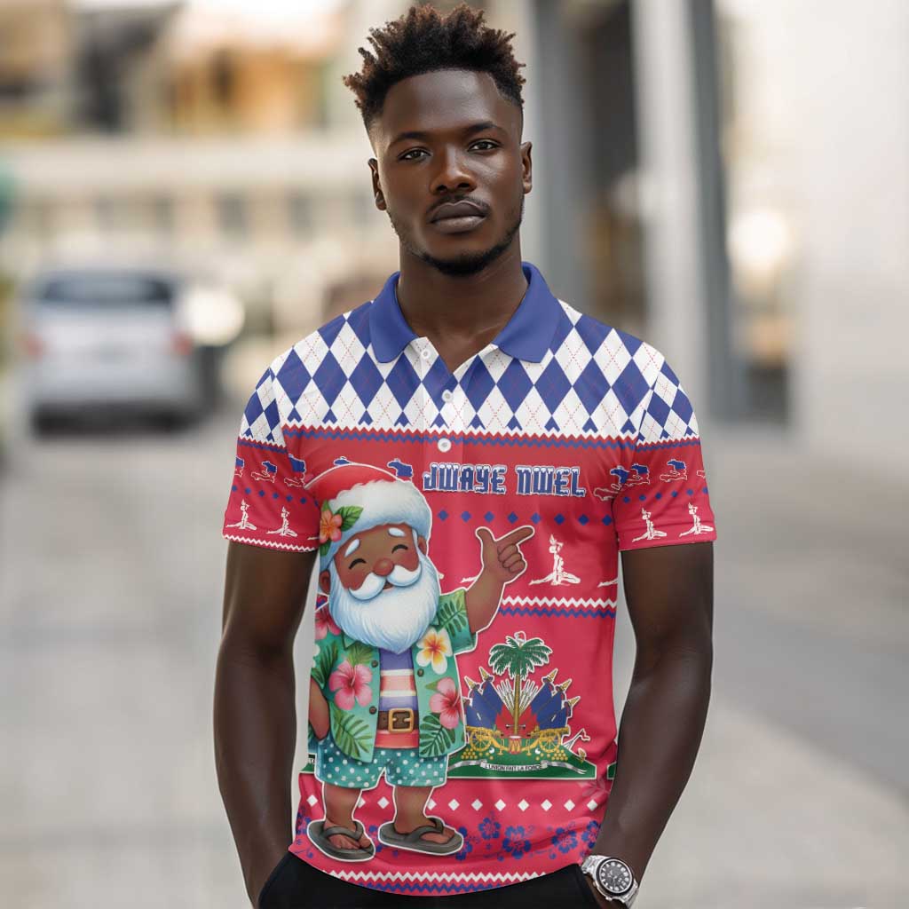 Afro Haiti Christmas Polo Shirt Haitian Santa Jwaye Nwel - African Pride