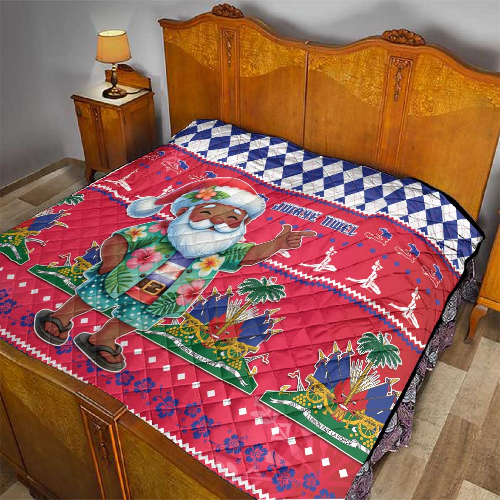 Afro Haiti Christmas Quilt Haitian Santa Jwaye Nwel - African Pride