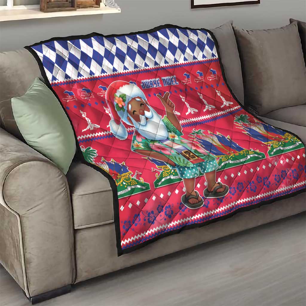 Afro Haiti Christmas Quilt Haitian Santa Jwaye Nwel - African Pride