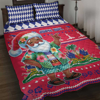 Afro Haiti Christmas Quilt Bed Set Haitian Santa Jwaye Nwel - African Pride