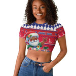 Afro Haiti Christmas Raglan Cropped T shirt Haitian Santa Jwaye Nwel - African Pride