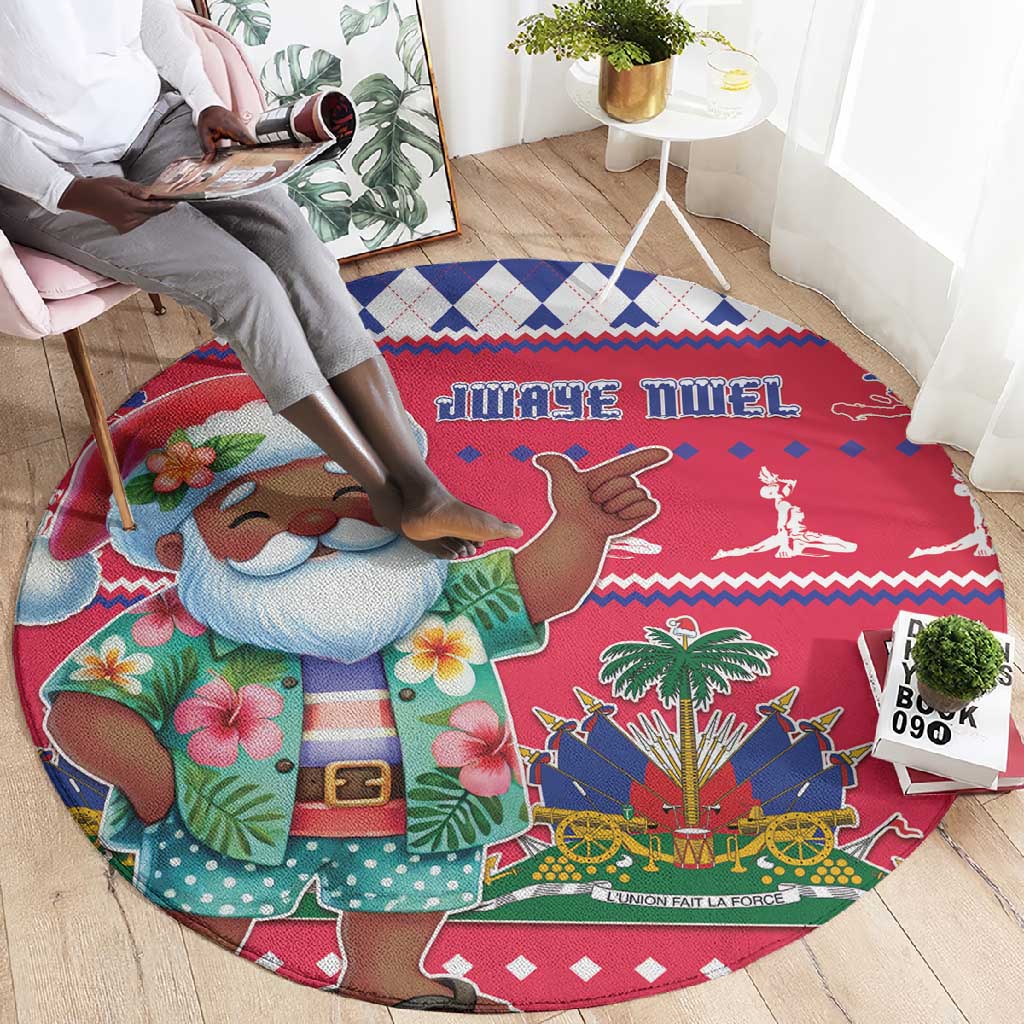 Afro Haiti Christmas Round Carpet Haitian Santa Jwaye Nwel - African Pride