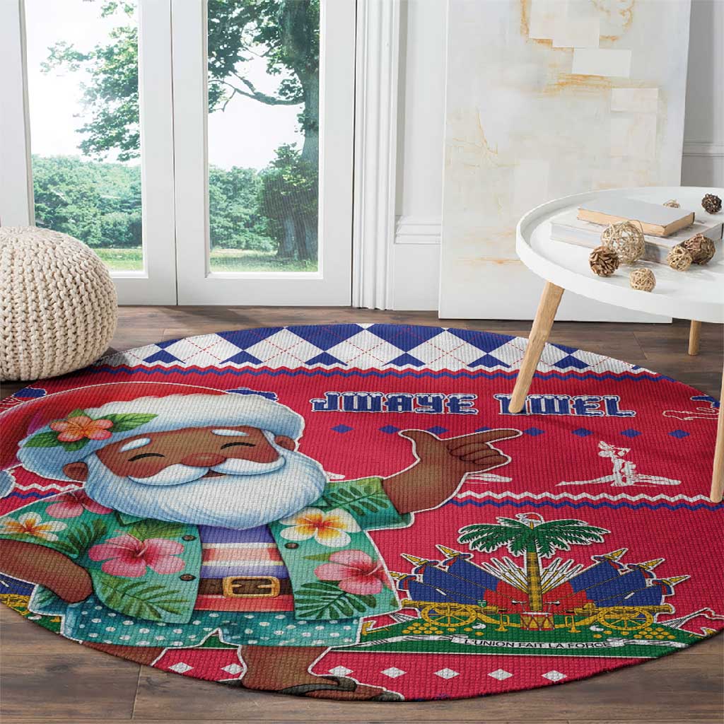 Afro Haiti Christmas Round Carpet Haitian Santa Jwaye Nwel - African Pride