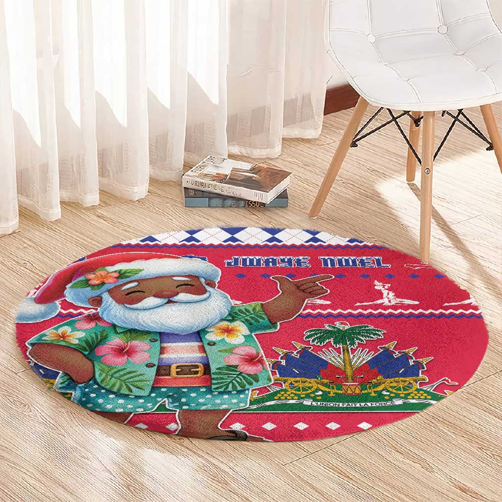 Afro Haiti Christmas Round Carpet Haitian Santa Jwaye Nwel - African Pride