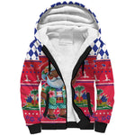 Afro Haiti Christmas Sherpa Hoodie Haitian Santa Jwaye Nwel - African Pride