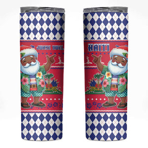 Afro Haiti Christmas Skinny Tumbler Haitian Santa Jwaye Nwel - African Pride