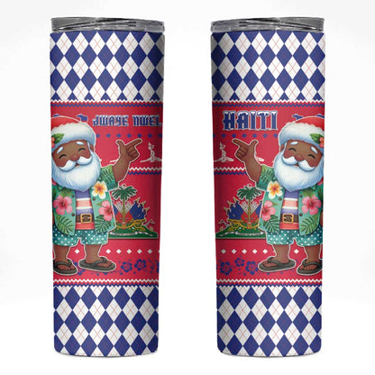 Afro Haiti Christmas Skinny Tumbler Haitian Santa Jwaye Nwel - African Pride