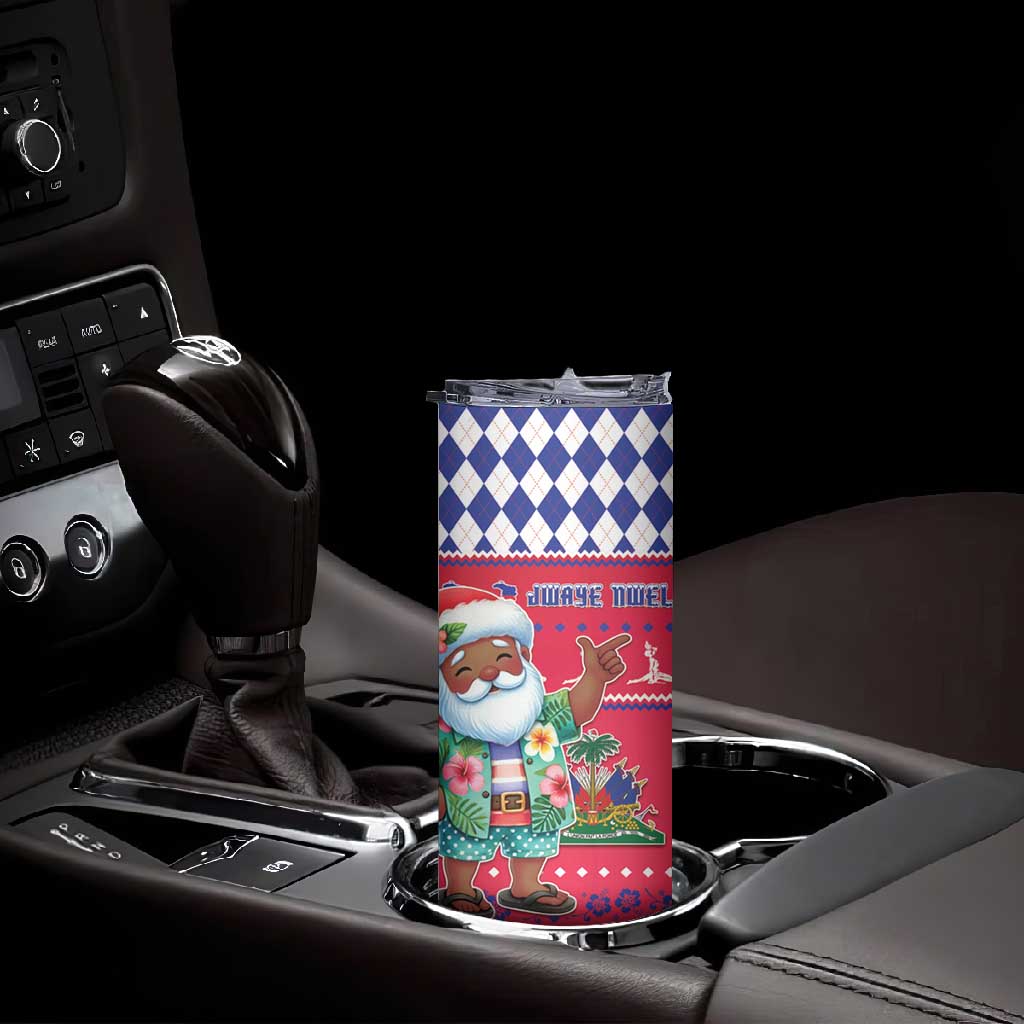 Afro Haiti Christmas Skinny Tumbler Haitian Santa Jwaye Nwel - African Pride