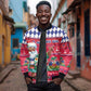 Afro Haiti Christmas Sleeve Zip Bomber Jacket Haitian Santa Jwaye Nwel - African Pride