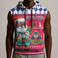 Afro Haiti Christmas Sleeveless Hoodie Haitian Santa Jwaye Nwel - African Pride