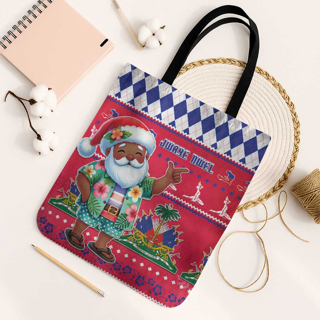 Afro Haiti Christmas Tote Bag Haitian Santa Jwaye Nwel