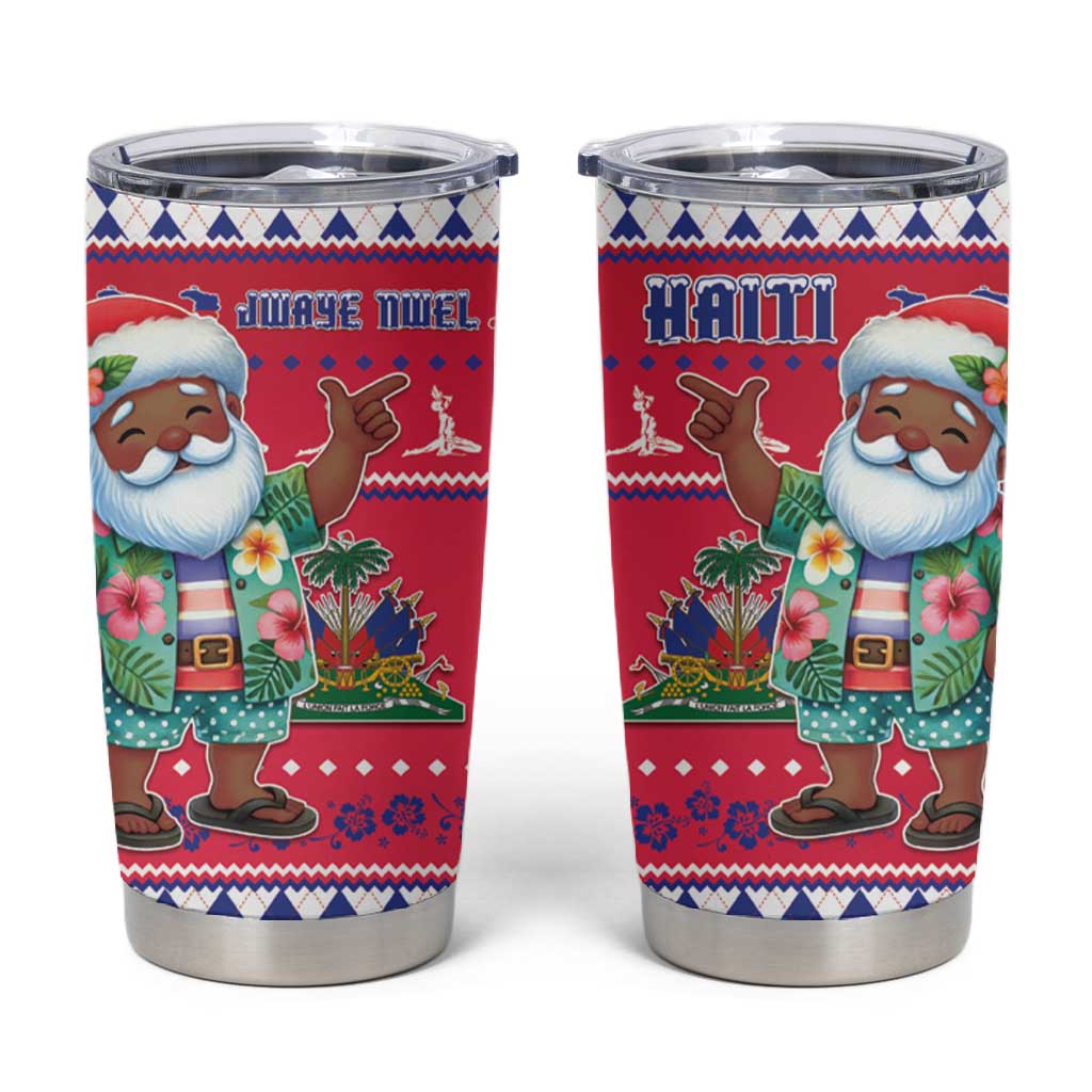 Afro Haiti Christmas Tumbler Cup Haitian Santa Jwaye Nwel - African Pride