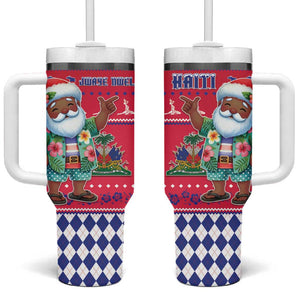 Afro Haiti Christmas Tumbler With Handle Haitian Santa Jwaye Nwel - African Pride
