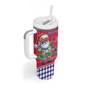 Afro Haiti Christmas Tumbler With Handle Haitian Santa Jwaye Nwel - African Pride