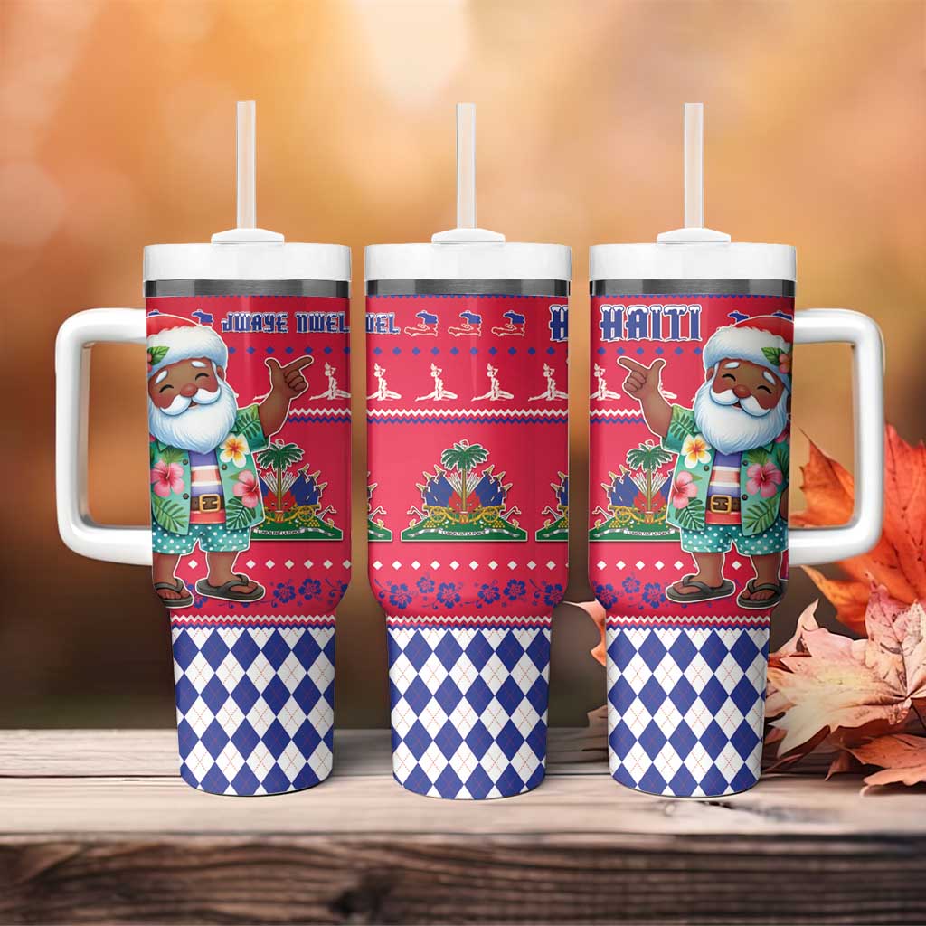 Afro Haiti Christmas Tumbler With Handle Haitian Santa Jwaye Nwel - African Pride