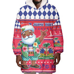Afro Haiti Christmas Wearable Blanket Hoodie Haitian Santa Jwaye Nwel - African Pride