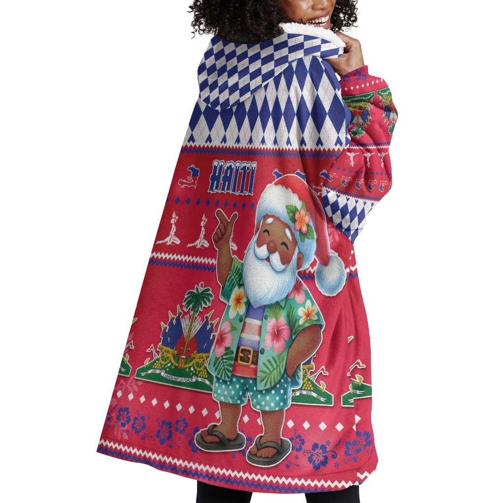 Afro Haiti Christmas Wearable Blanket Hoodie Haitian Santa Jwaye Nwel - African Pride