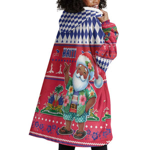 Afro Haiti Christmas Wearable Blanket Hoodie Haitian Santa Jwaye Nwel - African Pride