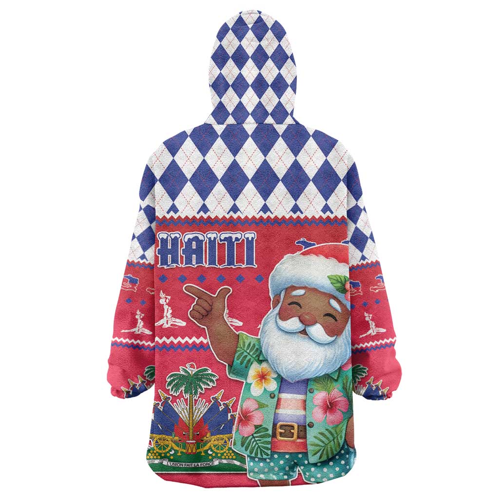 Afro Haiti Christmas Wearable Blanket Hoodie Haitian Santa Jwaye Nwel - African Pride