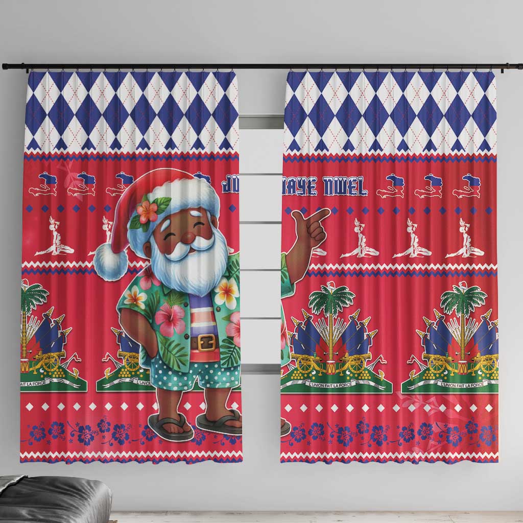 Afro Haiti Christmas Window Curtain Haitian Santa Jwaye Nwel - African Pride