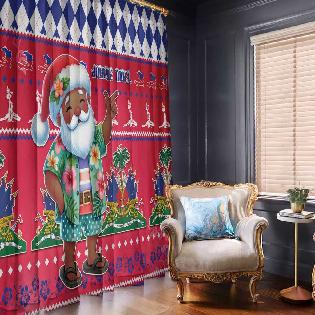Afro Haiti Christmas Window Curtain Haitian Santa Jwaye Nwel - African Pride