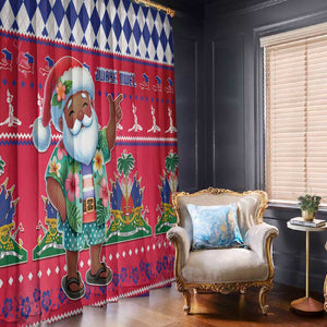 Afro Haiti Christmas Window Curtain Haitian Santa Jwaye Nwel - African Pride