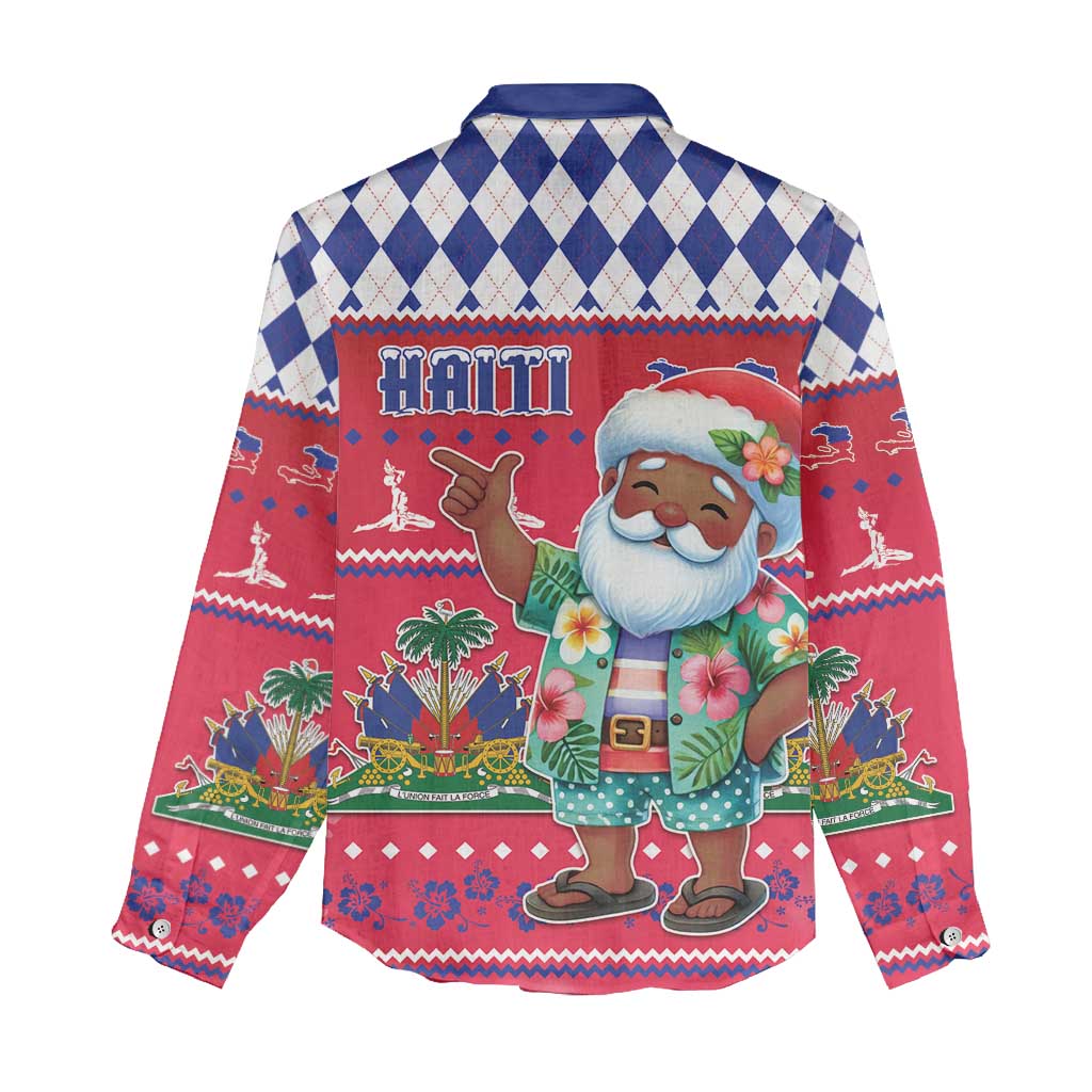 Afro Haiti Christmas Women Casual Shirt Haitian Santa Jwaye Nwel - African Pride