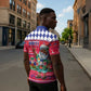 Afro Haiti Christmas Zipper Polo Shirt Haitian Santa Jwaye Nwel