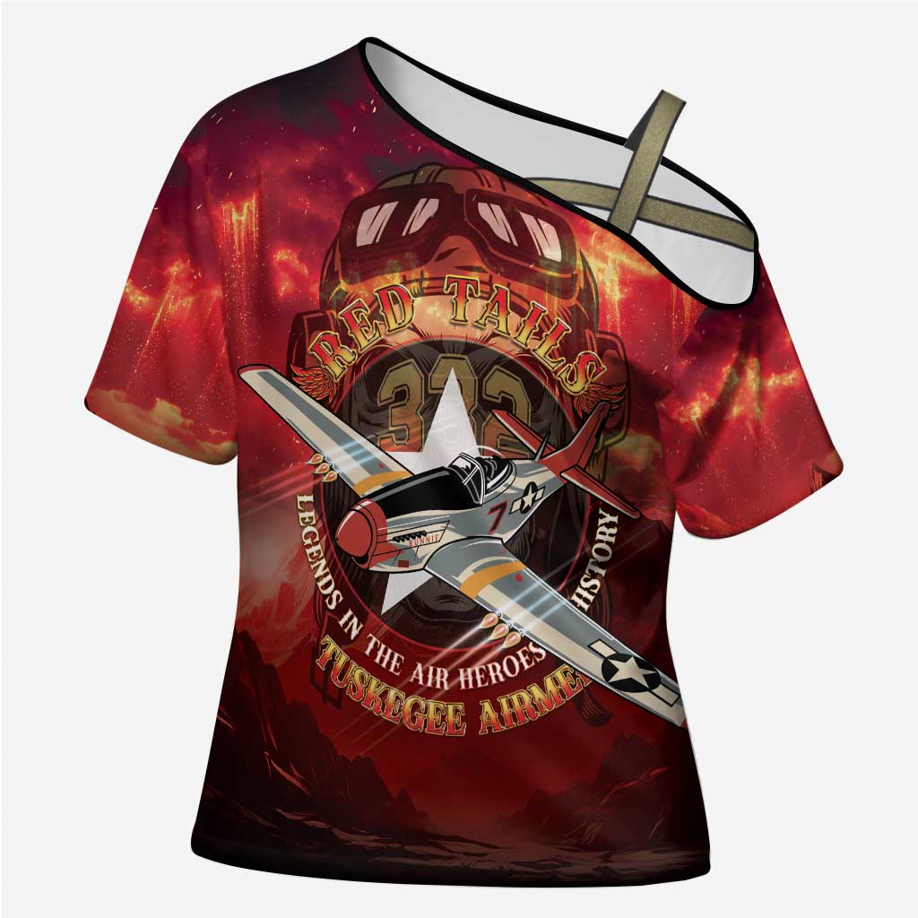 Red Tails Tuskegee Airmen Cross Shoulder Shirt Honoring The Legend