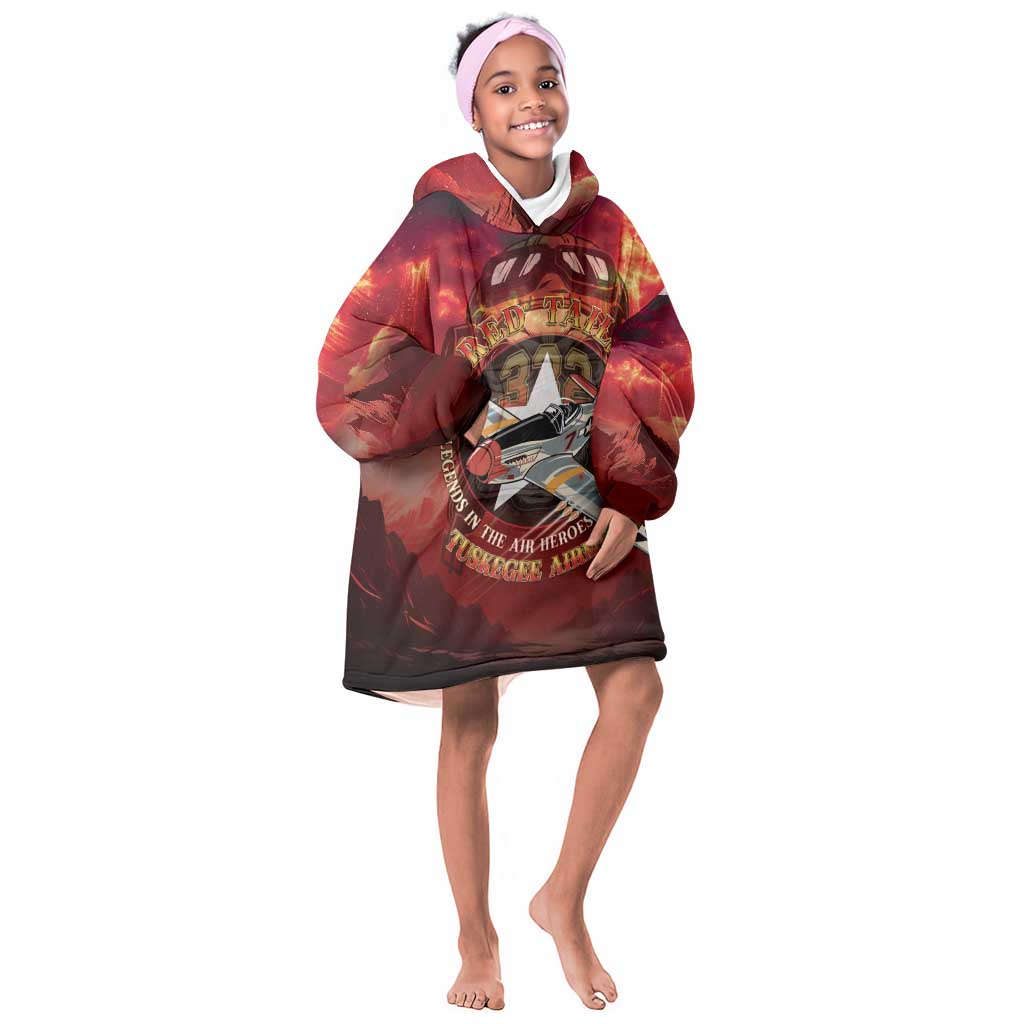 Red Tails Tuskegee Airmen Kid Wearable Blanket Hoodie Honoring The Legend