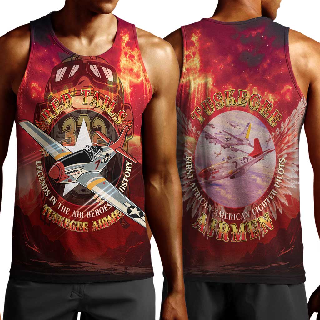 Red Tails Tuskegee Airmen Men Tank Top Honoring The Legend