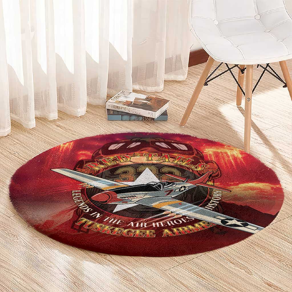 Red Tails Tuskegee Airmen Round Carpet Honoring The Legend