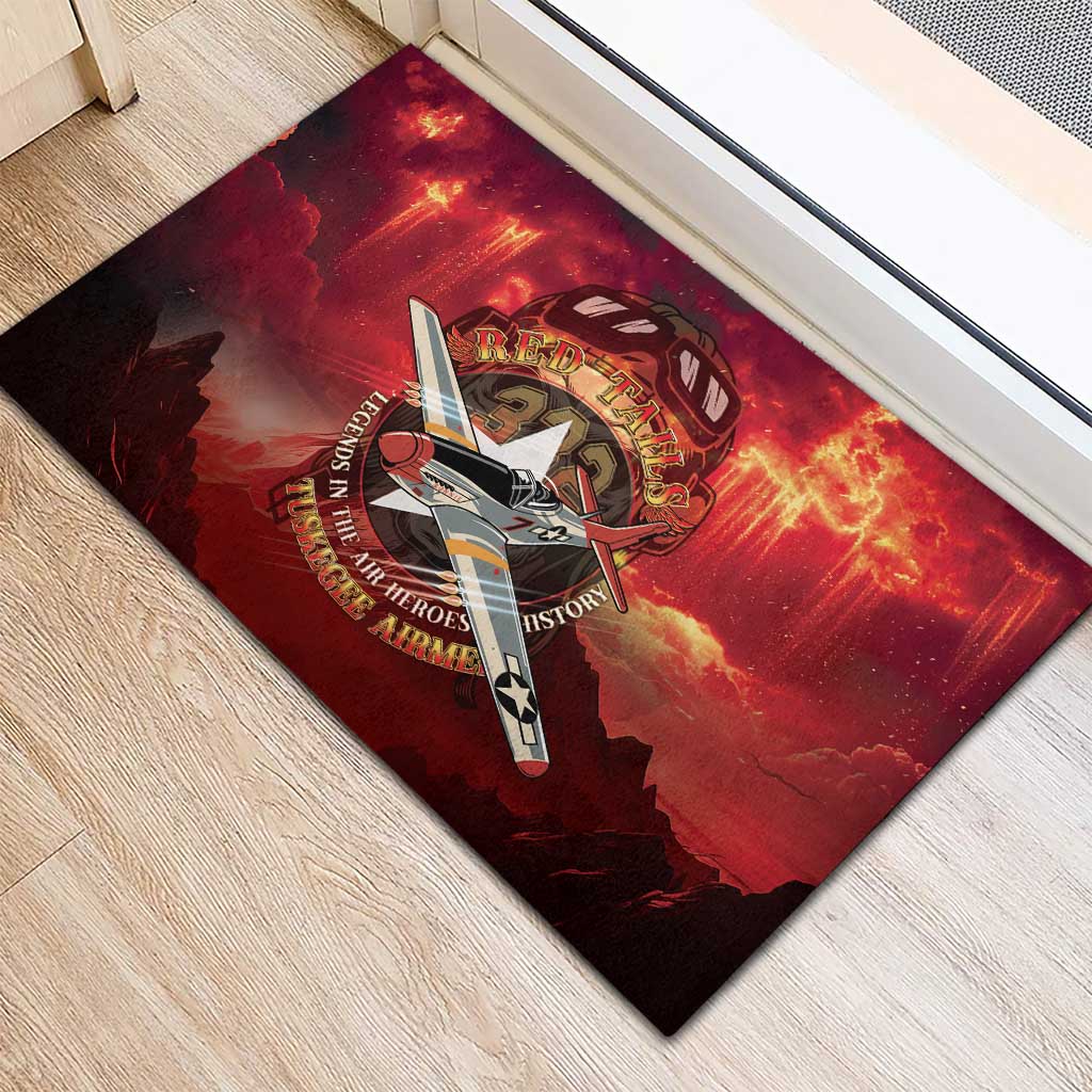 Red Tails Tuskegee Airmen Rubber Doormat Honoring The Legend