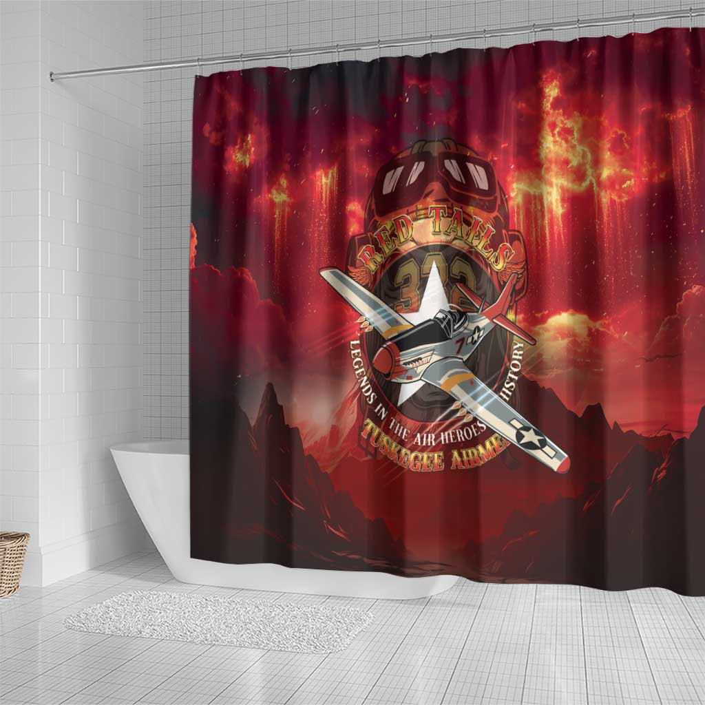 Red Tails Tuskegee Airmen Shower Curtain Honoring The Legend