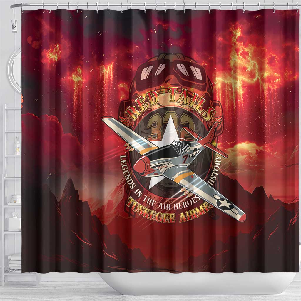 Red Tails Tuskegee Airmen Shower Curtain Honoring The Legend