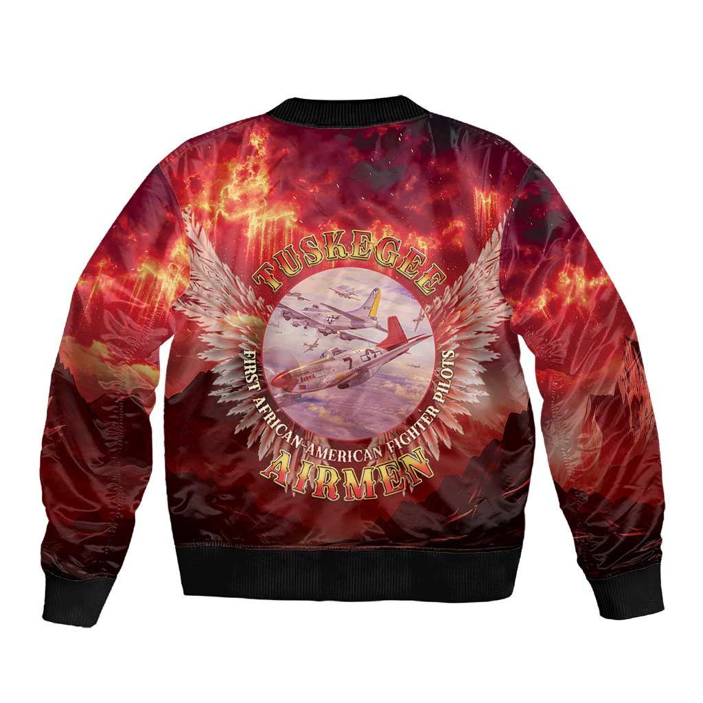 Red Tails Tuskegee Airmen Sleeve Zip Bomber Jacket Honoring The Legend
