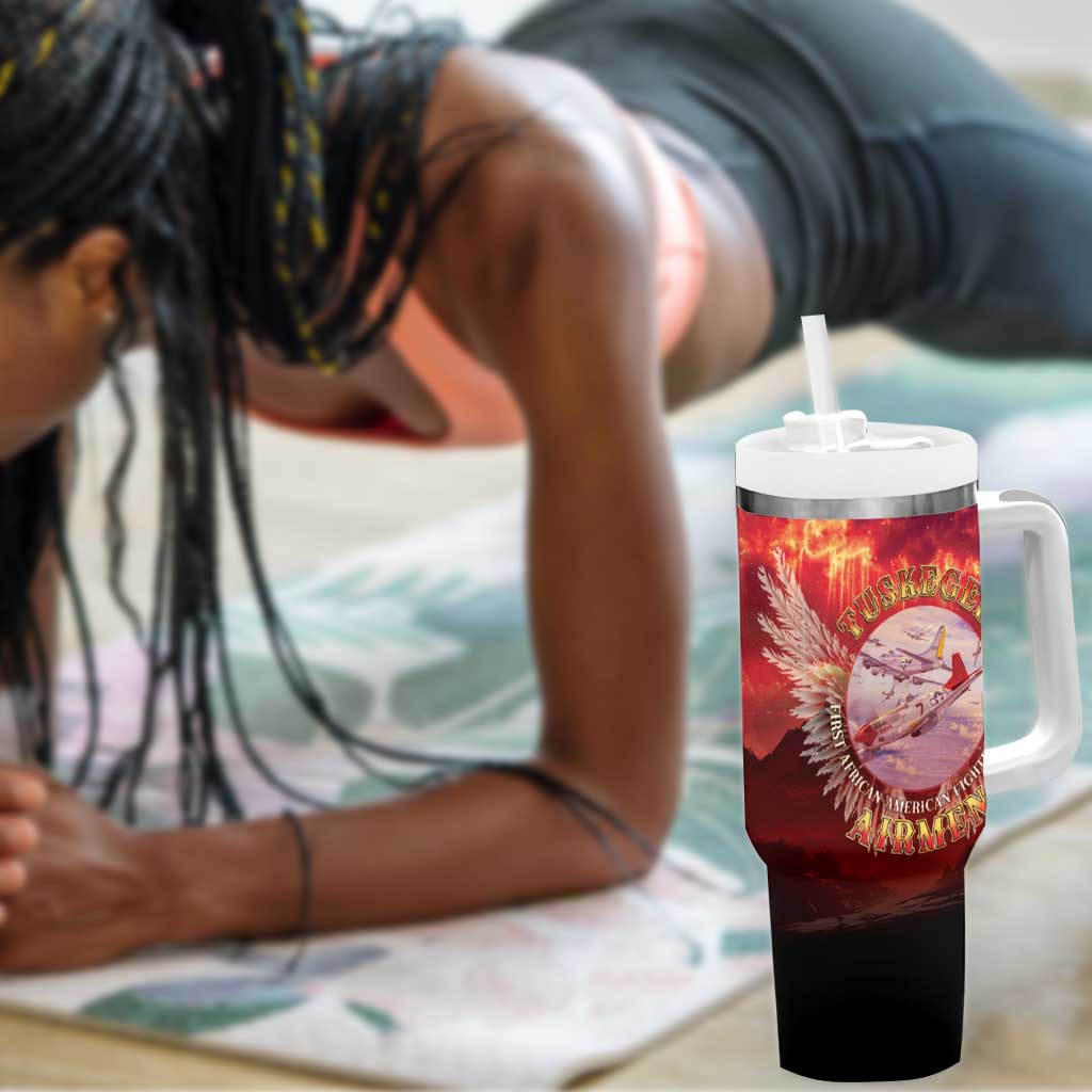 Red Tails Tuskegee Airmen Tumbler With Handle Honoring The Legend