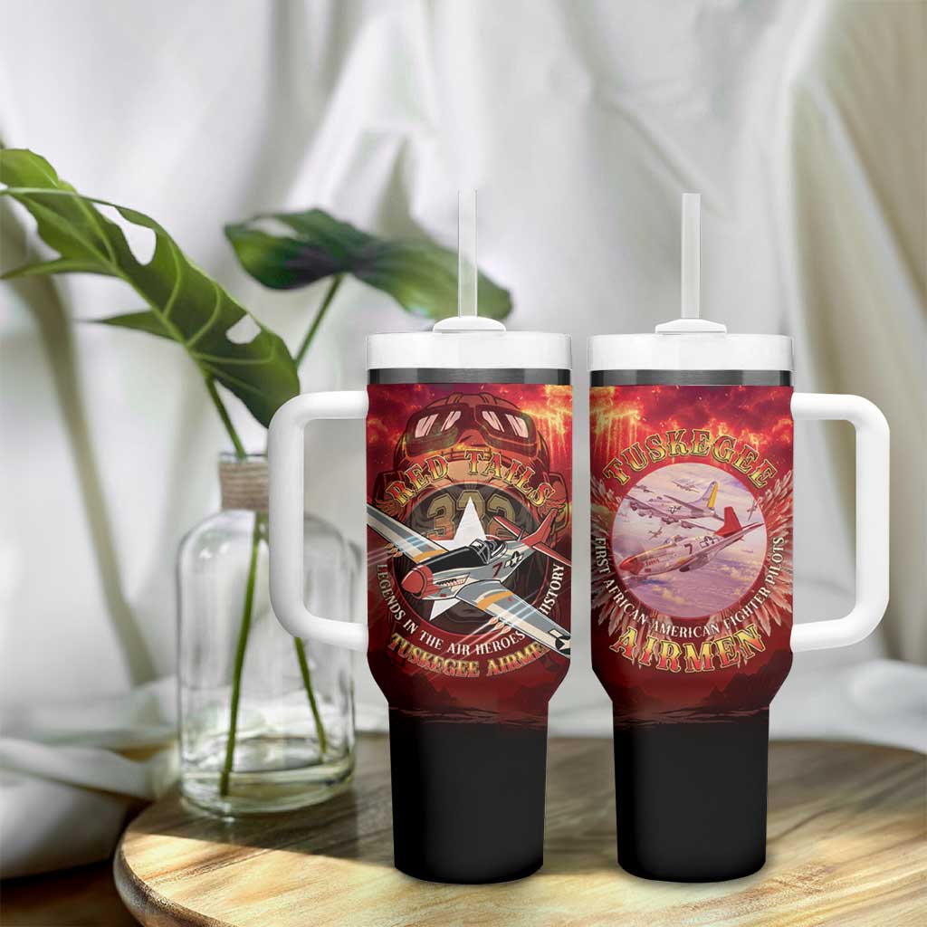 Red Tails Tuskegee Airmen Tumbler With Handle Honoring The Legend