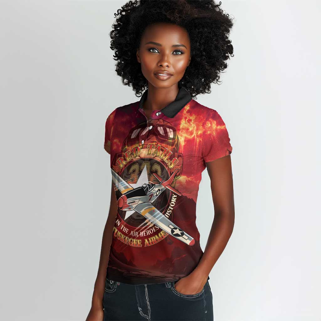 Red Tails Tuskegee Airmen Women Polo Shirt Honoring The Legend