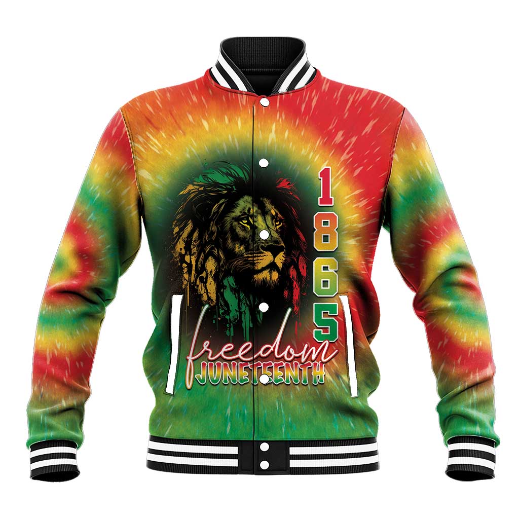 Juneteenth Freedom Day Baseball Jacket Reggae Tie Dye Style LT05