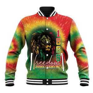 Juneteenth Freedom Day Baseball Jacket Reggae Tie Dye Style LT05