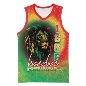 Juneteenth Freedom Day Basketball Jersey Reggae Tie Dye Style - African Pride