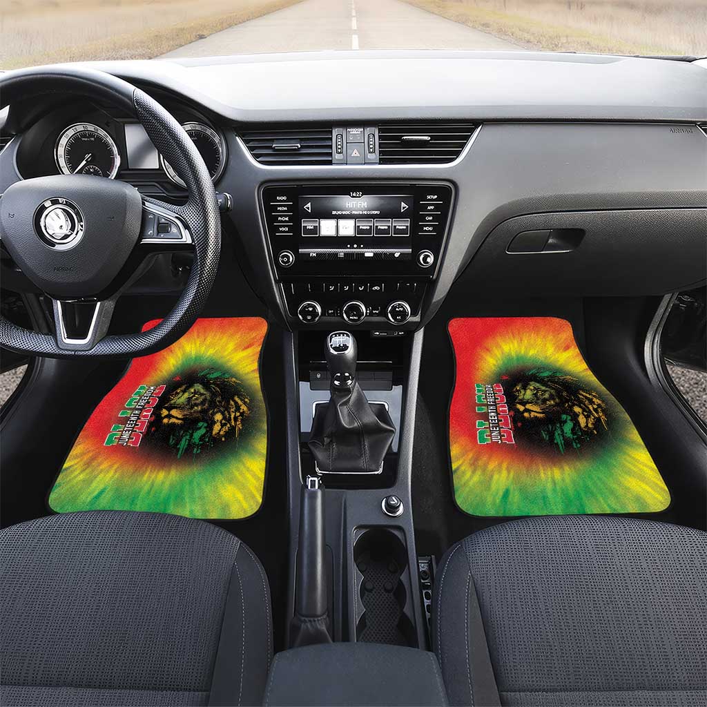 Juneteenth Freedom Day Car Mats Reggae Tie Dye Style