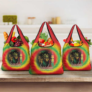 Juneteenth Freedom Day Grocery Bag Reggae Tie Dye Style